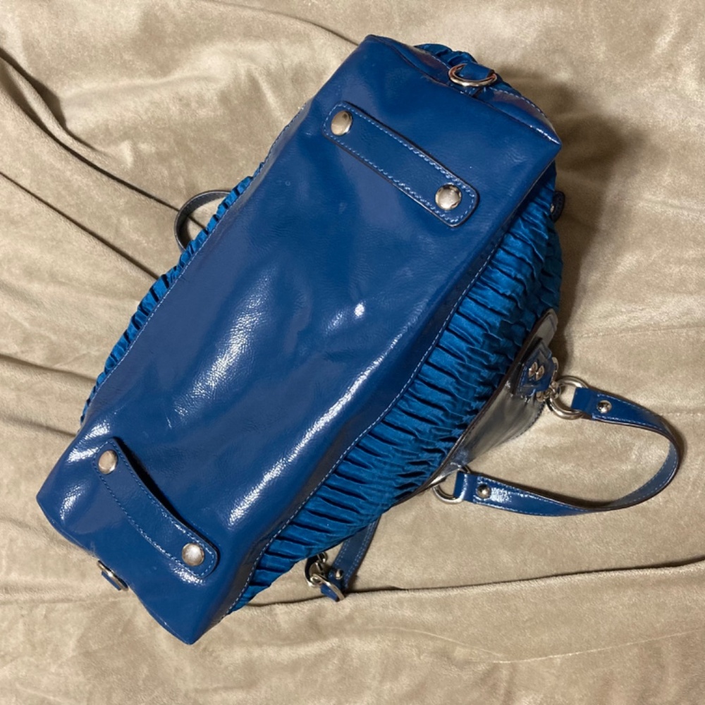 Rare Coach Bag - Ashley Gathered Satin, Ocean Blue Satchel - Picture 5 of 5